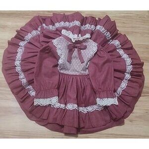 Vintage Montgomery Ward Twirl Pageant Prairie  Lace Trim Baby Dress Petticoat 1y